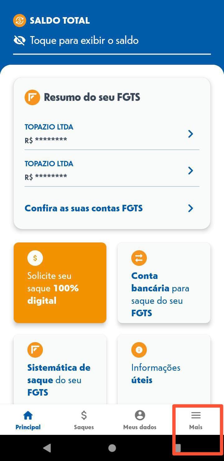 Passo 2: Acessar a opção Mais